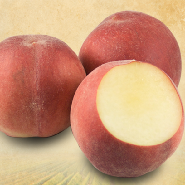 Peaches, White (VF 80/84, approx 120 ct/cs, 1/2 cup, Tulare County, 25 LB)